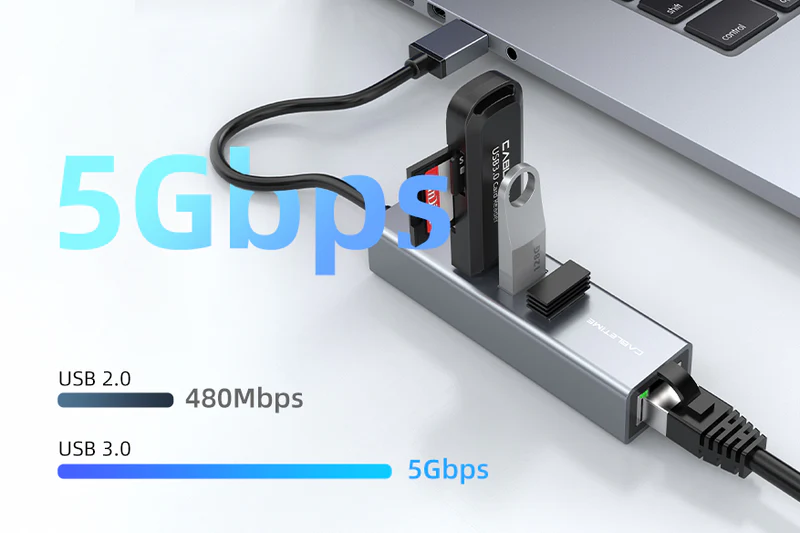 Bộ chuyển đổi USB 3.0 sang 3 cổng USB 3.0 và bộ chuyển đổi Gibabit Thernet CB55G