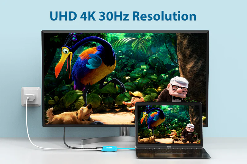 Chuyển đổi HUB USB-C 3 trong 1, HDMI 4K30Hz, USB3.0, PD100W CB40R