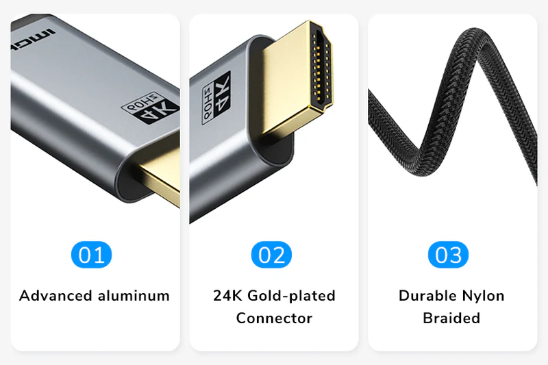 CÁP USB TYPE C TO HDMI CAO CẤP HỖ TRỢ ÂM THANH-VIDEO 4K/60HZ ,34/32/24AWG CÓ BỆN, dài: 1,8m CC13K