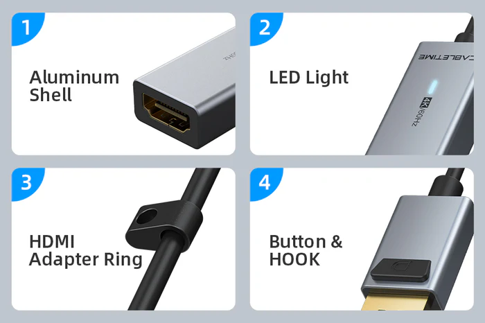 Bộ chuyển đổi DisplayPort sang HDMI 4K 60Hz CP20A