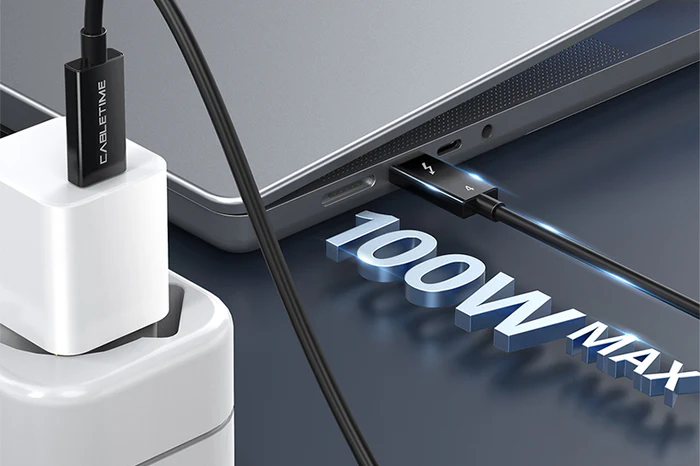 Cáp Thunderbolt 4 USB C sang USB C 8k 60HZ được chứng nhận của Intel dài 0.8m CT40G