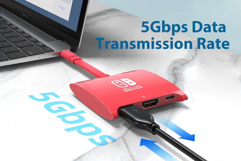 Chuyển đổi HUB USB-C 3 trong 1, HDMI 4K30Hz, USB3.0, PD100W CB40R