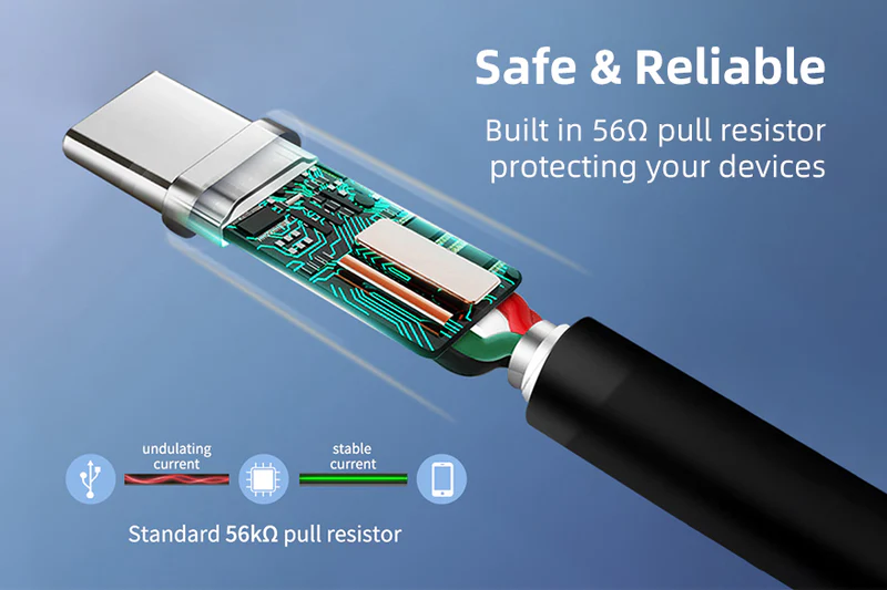 Cáp sạc PVC USB-A 2.0 sang USB-C 3A CA32H