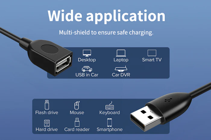 Cáp nối dài USB 2.0 AM-AF tốc độ truyền 480Mbps 1M CA14H