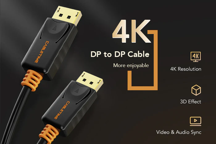 Cáp DP sang DP 1.2 4K 60Hz cho Màn hình chơi game, TV, PC, Laptop dài 1.8M CD21K
