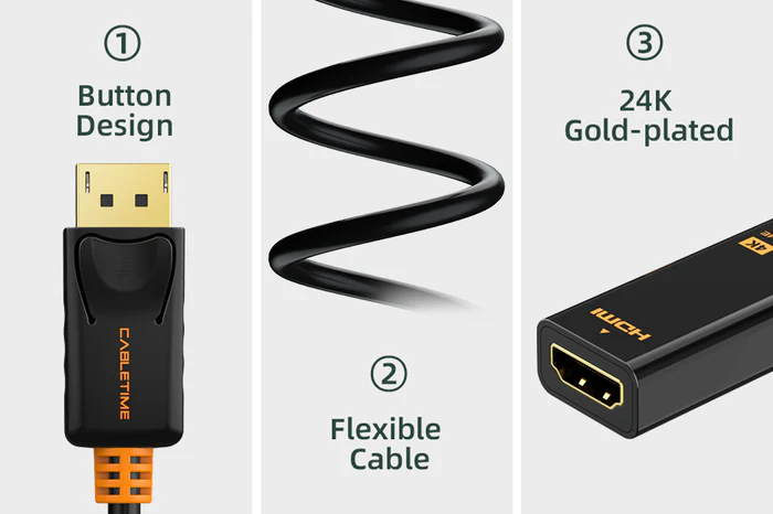 Bộ chuyển đổi DisplayPort sang HDMI 4K 30hz CP21B
