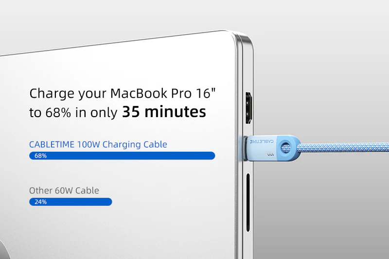 Đầu nối cáp USB C PD100W: USB C; Chiều dài: 1m, màu sắc: Dây bện đen CUP1H