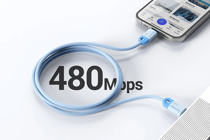 Đầu nối cáp USB C PD100W: USB C; Chiều dài: 0.5m, màu sắc: Dây bện đen CUP1E