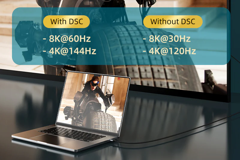 USB TYPE C TO DP 8K CÁP C TO DP MALE, CÁP 32AWG CÓ BỆN NYLON, 8K /60HZ, CE ROHS, chiều dài: 2m CC21L