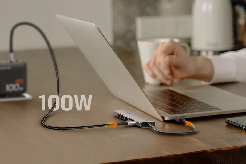 Hub USB-C 7 trong 1 đa cổng siêu mỏng cho Macbook Pro HB02G