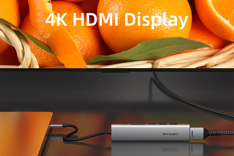 Hub USB-C 7 trong 1 đa cổng siêu mỏng cho Macbook Pro HB02G