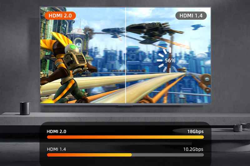 CÁP HDMI2.0 AM/AM, hỗ trợ 4k/60hz, Mạ vàng, Vỏ PVC màu đen, dài: 3m CH24N