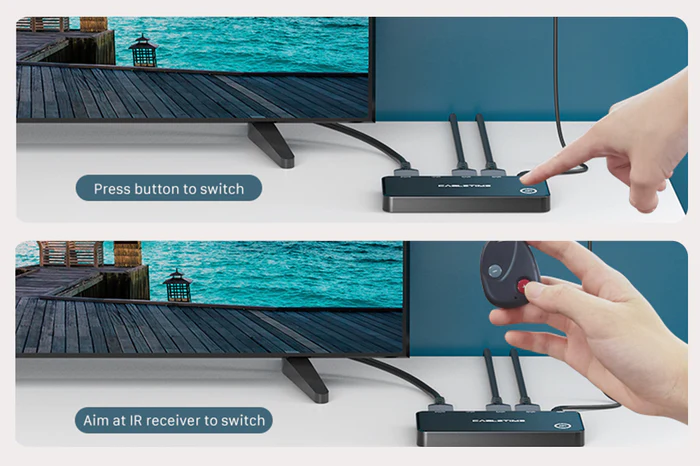 Bộ chuyển mạch HDMI 3 cổng 4K có điều khiển từ xa IR cho màn hình TV CP31B
