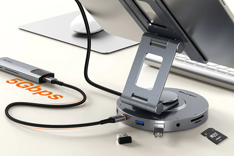 Hub USB C 8 TRONG 1, giá đỡ iPad Pro CB02G