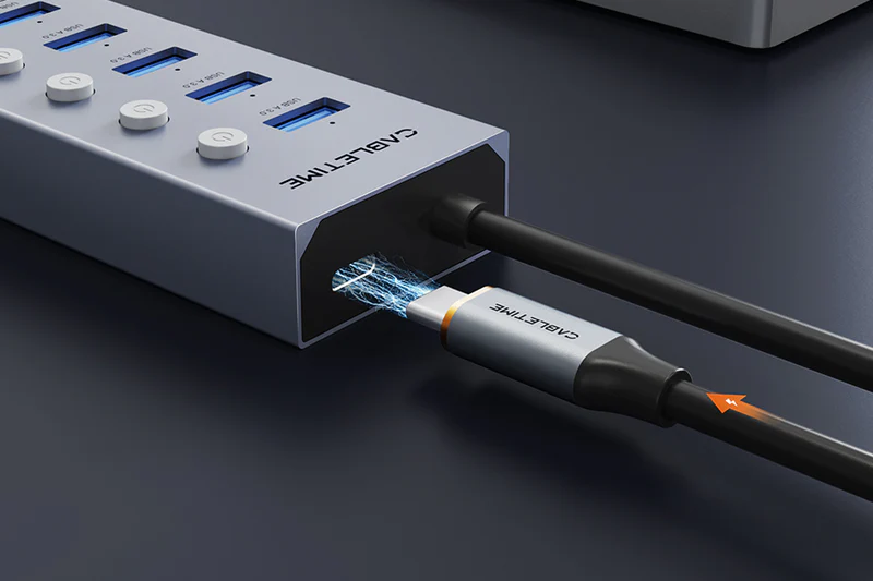 Đầu vào HUB USB-A 7-IN-1 sang USB 3.0: USB A 3.0; Đầu ra: 7×USB-A 3.0 5Gbps, tối đa 5V1.5A CB47G