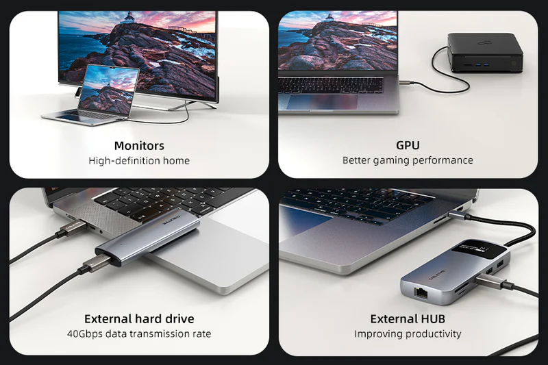 Cáp USB 4 Type C 240w Sạc 40Gbps 8K PD 3.1 chiều dài: 2m CU44L