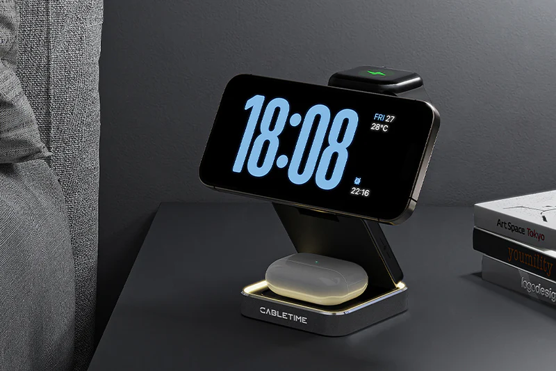 Giá đỡ không dây có thể gập lại 3 trong 1 dành cho iPhone, Apple Watch và Airpods CE12B