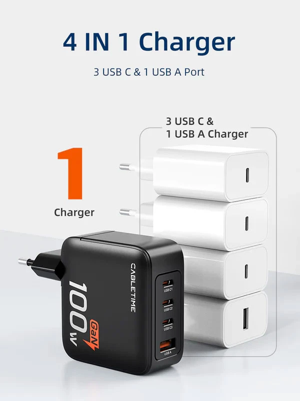 Củ sạc GaN PD3.0 3C1A 100W