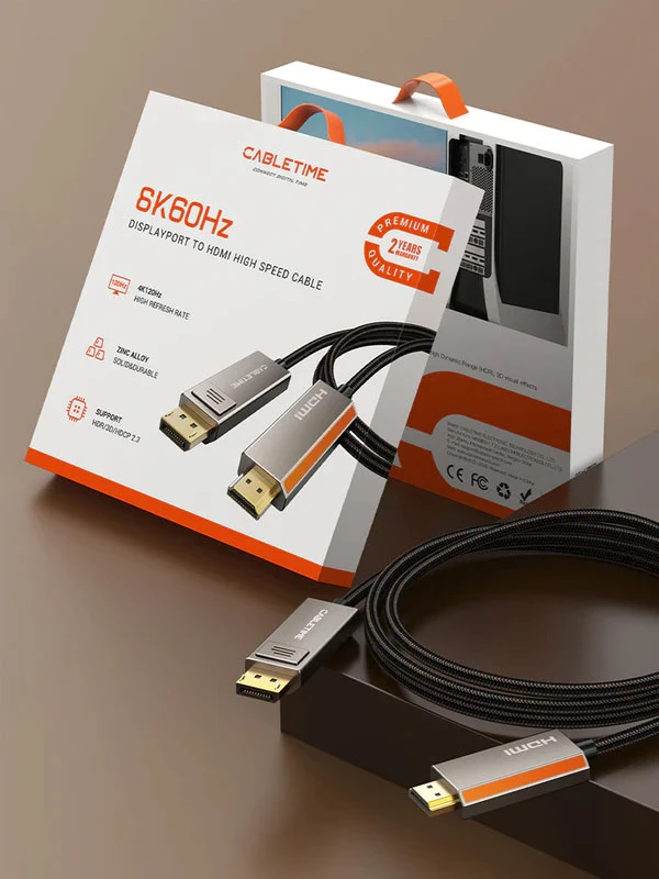 Dây cáp kẽm DP TO HDMI 8K/60Hz