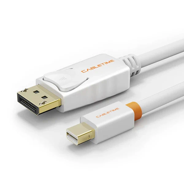 Cáp Mini DisplayPort to DisplayPort, Cabletime Mini DP to DP Cable Adapter, hỗ trợ độ phân giải 4K, màu đen