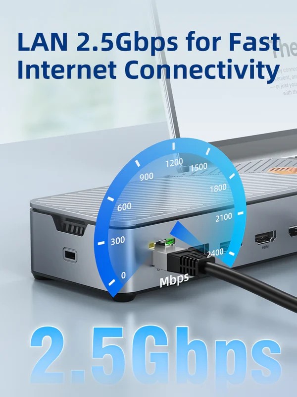 Trạm kết nối đa cổng USB-C 15 trong 1 8K với SSD NVME 10Gbps