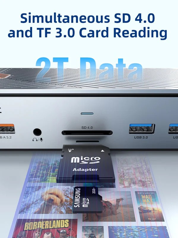 Trạm kết nối đa cổng USB-C 15 trong 1 8K với SSD NVME 10Gbps