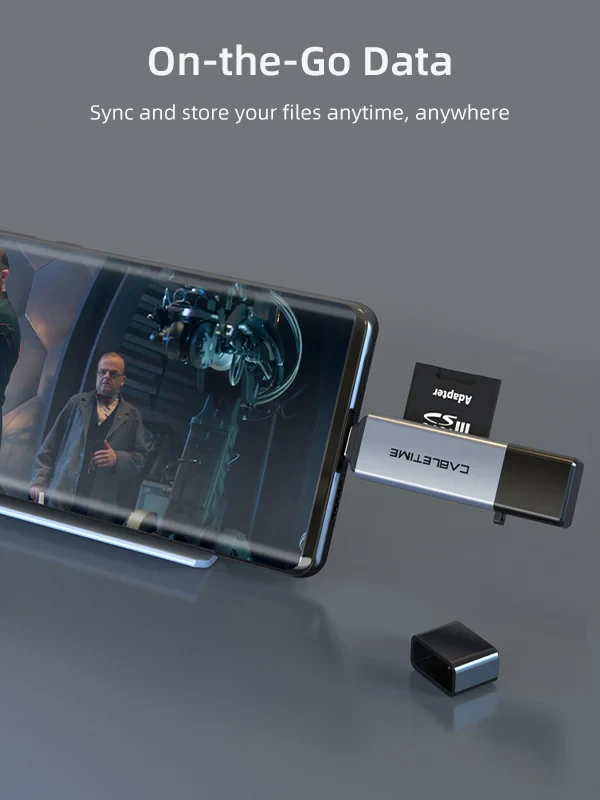 Đầu đọc thẻ USB 3.0 A + USB Type C, hỗ trợ đọc thẻ SD/TF, tốc độ 5Gbps