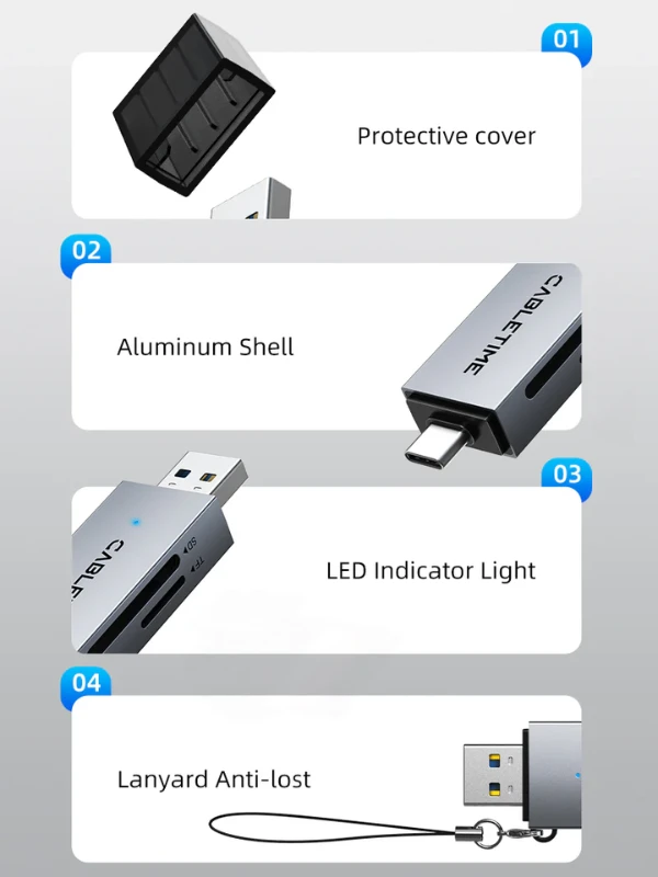 Đầu đọc thẻ USB 3.0 A + USB Type C