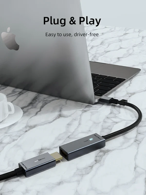 Bộ chuyển đổi USB TYPE C sang HDMI với đèn LED, vỏ bện dạng TPE vòng, 4K/60Hz