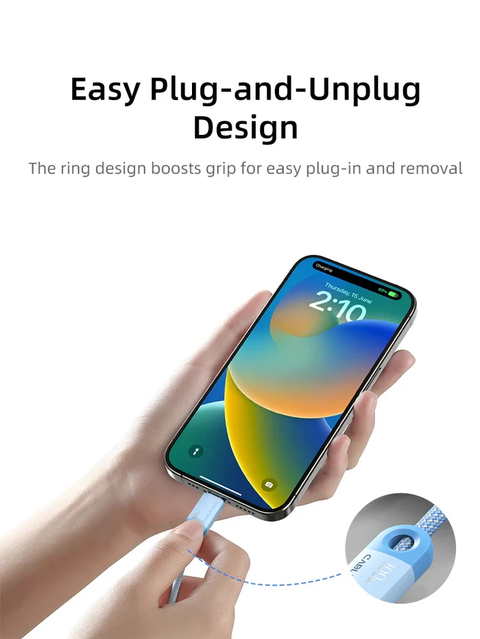 Cáp sạc nhanh USB Type C sang USB Type C 100W cho iPhone 16/16 Plus/16 Pro/16 Pro Max/15 dài 0.5m CUP0E