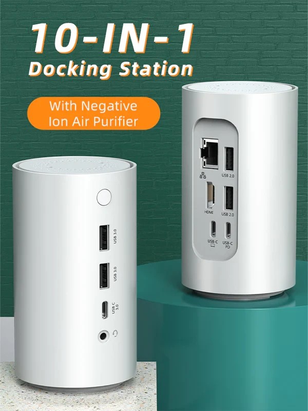 Docking làm sạch không khí Anion USB C để bàn 9 trong 1