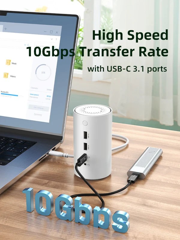 Docking làm sạch không khí Anion USB C để bàn 9 trong 1