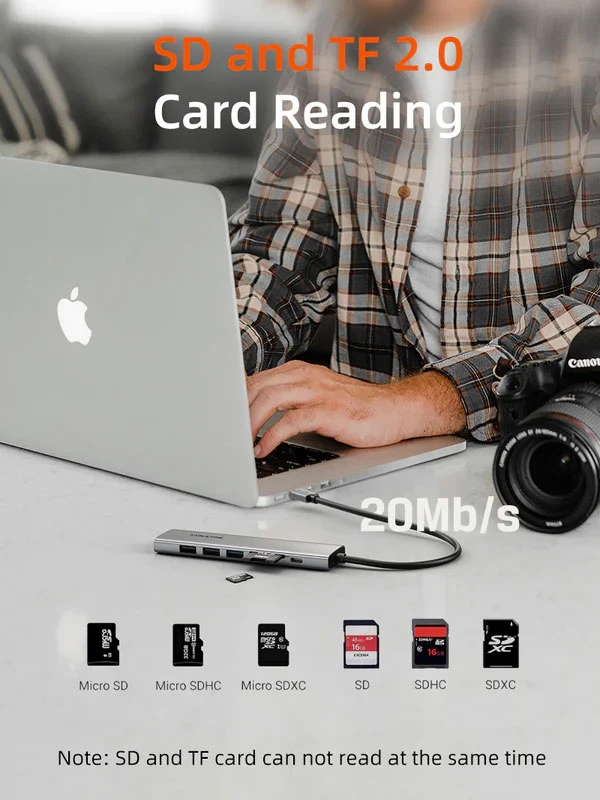 ECO 7-IN-1 USB C HUB 4K30Hz, 5Gbps