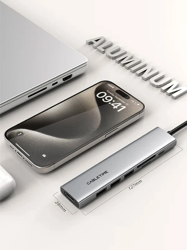 ECO 7-IN-1 USB C HUB 4K30Hz, 5Gbps